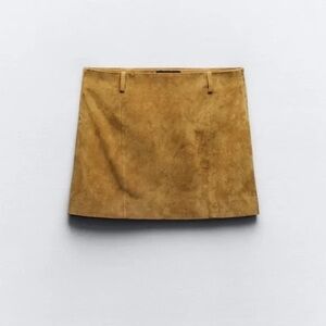 Zara 100% Leather Mini Skirt